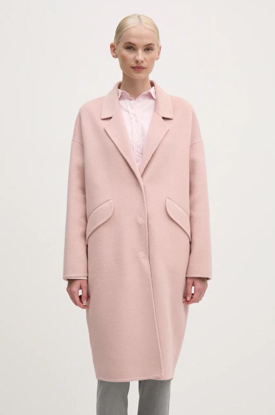 United Colors of Benetton cappotto in lana non isolato rosa 28F7DN06B