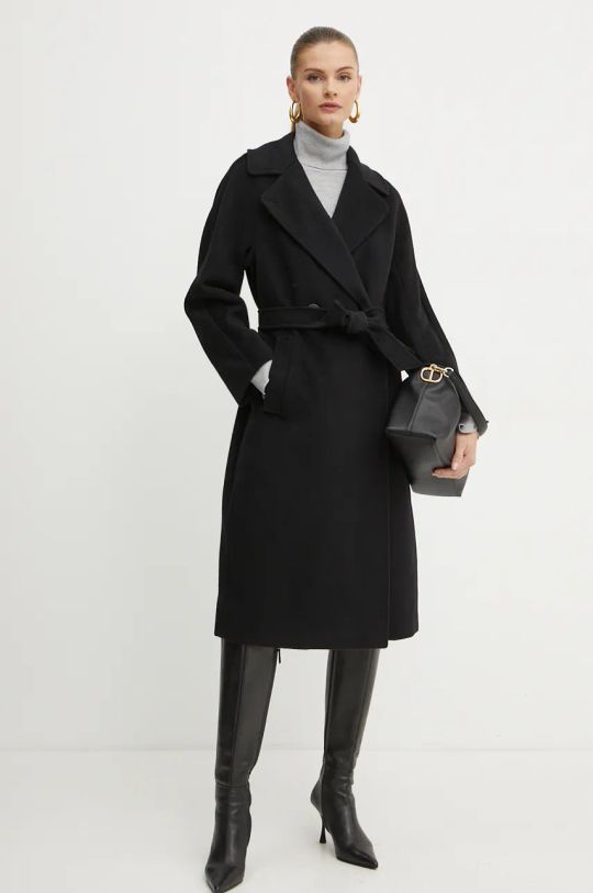 Вълнено палто Weekend Max Mara 2425016092600 черен AW24