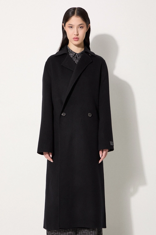 Vlnený kabát Kenzo Long Cashemere Coat FE62MA2169WA.99 čierna