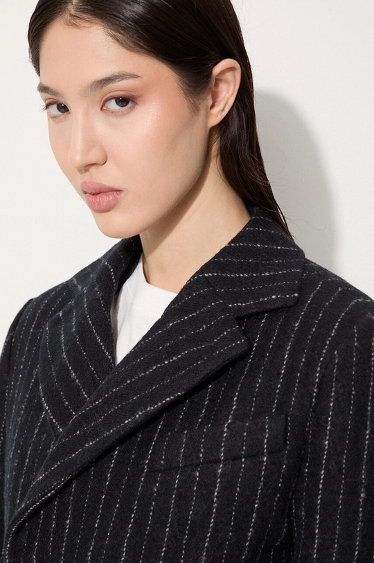 Kenzo cappotto in lana Tennis Stripes Pea Coat FE62MA2209GM.99 nero