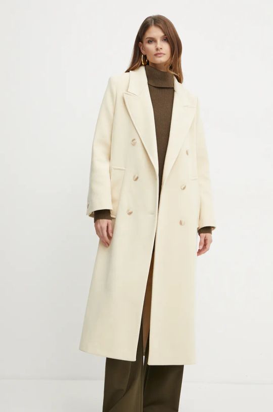 Ivy Oak cappotto in lana beige IO111135