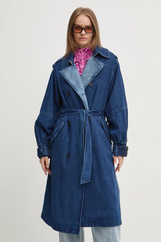 Desigual cappotto in cotone BERLIN denim blu 24WWED40