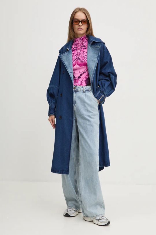 Desigual cappotto in cotone BERLIN 24WWED40 blu AW24