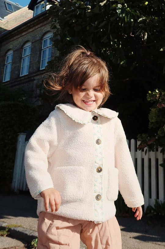 Konges Sløjd cappotto bambino/a GRIZZ COLLAR JACKET GRS transitorio beige KS101234