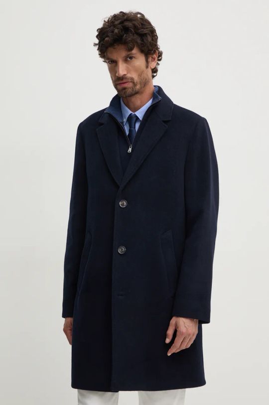 Tommy Hilfiger cappotto in lana non isolato blu navy MW0MW36611