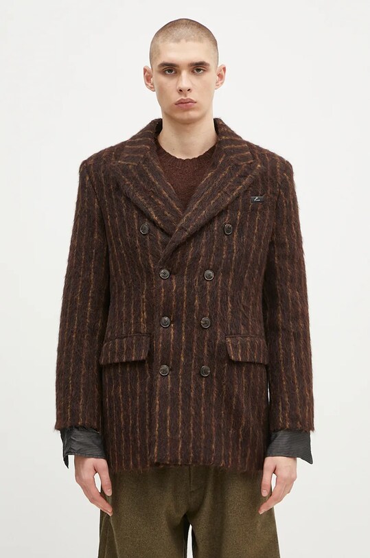 Vlnený kabát Martine Rose Double Breasted Short Coat