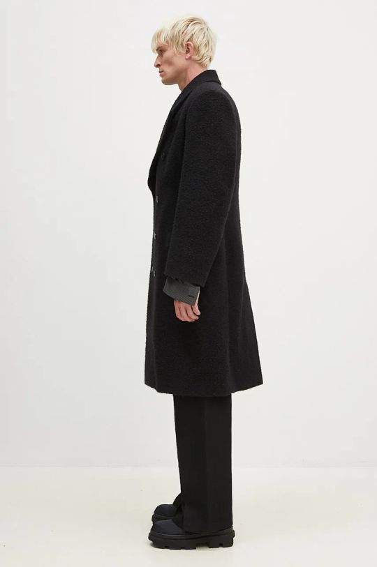 Martine Rose wool coat Double Breasted Shirt Overcoat 325WT07001 black AW24