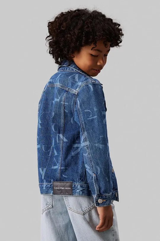modrá Detská rifľová bunda Calvin Klein Jeans