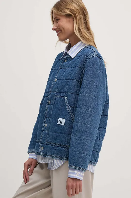 Хлопковая куртка Calvin Klein Jeans с подкладкой голубой J20J223884