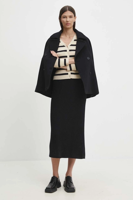 Marc O'Polo cappotto in lana 408008470375 nero AW24