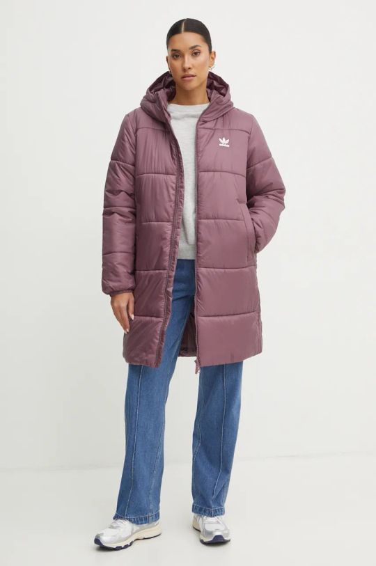 Bunda adidas Originals Long Puffer IW5857 fialová AW24