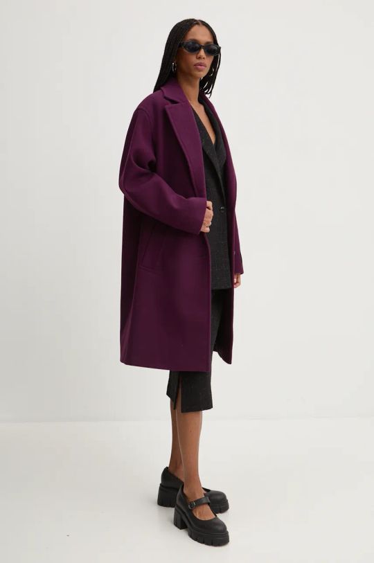 HUGO palton din lana 50534328 violet AW24