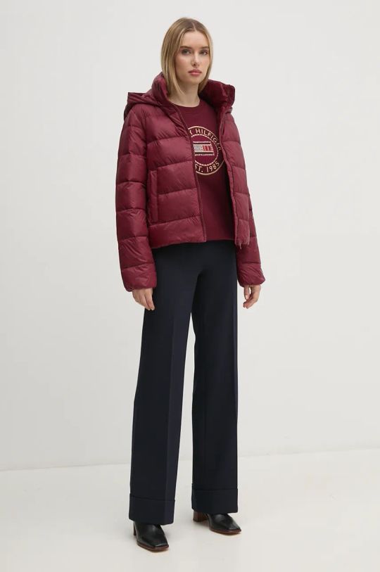 Péřová bunda Tommy Hilfiger WW0WW43581 burgundské AW24