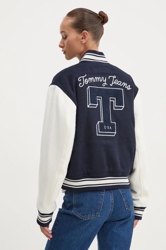 Oblečenie Bunda bomber s prímesou vlny Tommy Jeans DW0DW18845 tmavomodrá