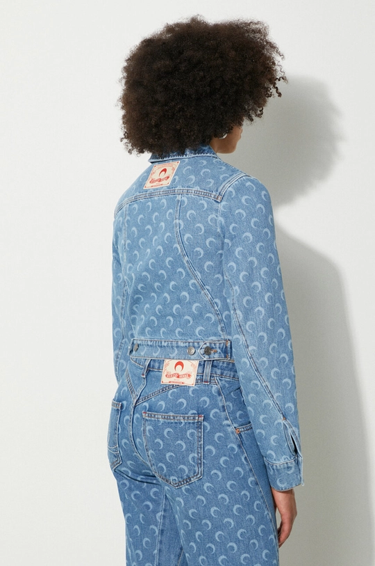 Oblečení Džínová bunda Marine Serre Moon Laser Denim Cropped Jacket WJA041A modrá