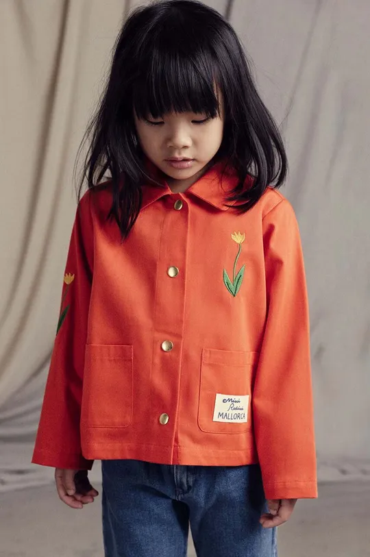 pomarańczowy Mini Rodini kurtka bawełniana dziecięca Mallorca Dziecięcy