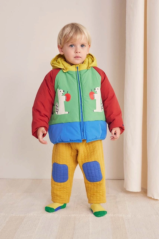 Bobo Choses geaca bebe Hungry Squirrel cu captuseala verde 224AB096