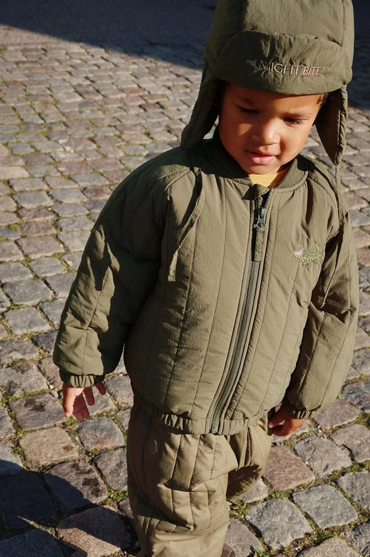 Dětská bomber bunda Konges Sløjd JUNO BOMBER JACKET zelená KS101245