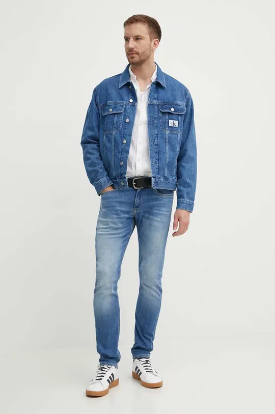 Calvin Klein Jeans kurtka jeansowa niebieski