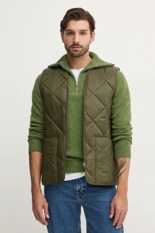 Barbour vesta cu doua fete Large Box Quilted Liner cu captuseala verde MLI0057