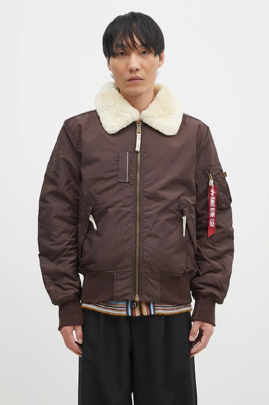 Alpha Industries kurtka bomber Injector III bez kaptura brązowy 143104