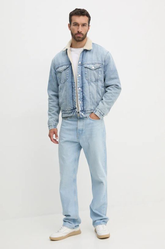 Džínová bunda Calvin Klein Jeans J30J326839 modrá AW24