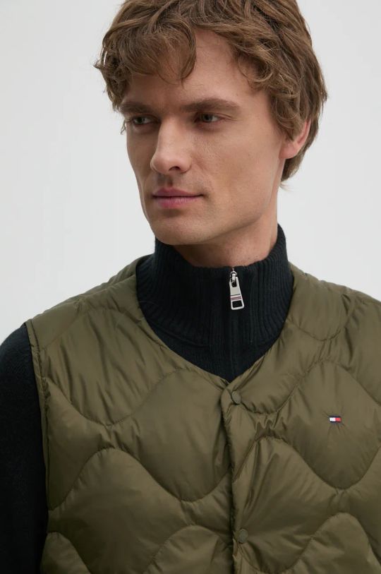 Пухен елек Tommy Hilfiger зелен MW0MW36583