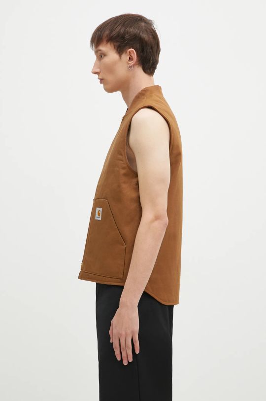 Βαμβακερό αμάνικο Carhartt WIP Classic Vest I015251.HZ01 καφέ AW24