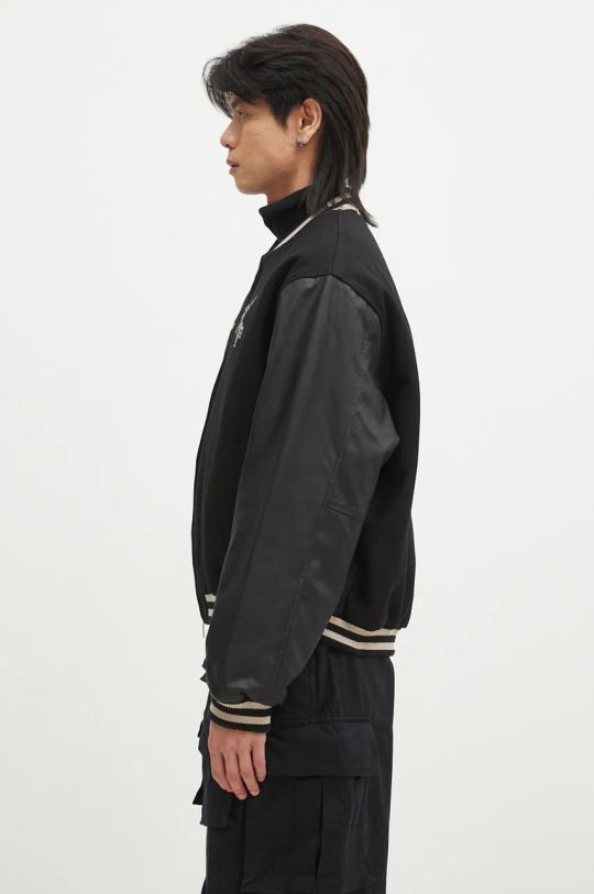 Represent giacca bomber in misto lana Mascot Wool Varsity Jacket MLM1127.001 nero AW24