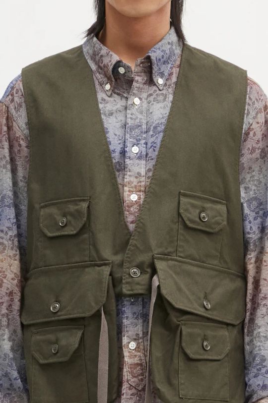 Engineered Garments vestă de blugi Fowl Vest verde 24F1C002