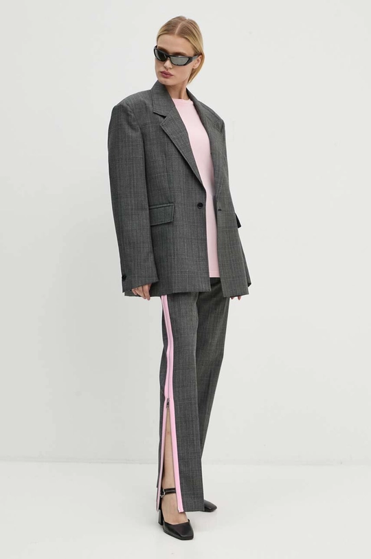 MSGM geaca de lana 3742MDG03.247825 gri AW24