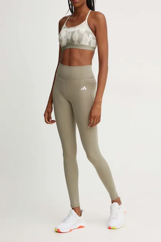 adidas Performance leggins de antrenament Strength tricotaj verde IX5024