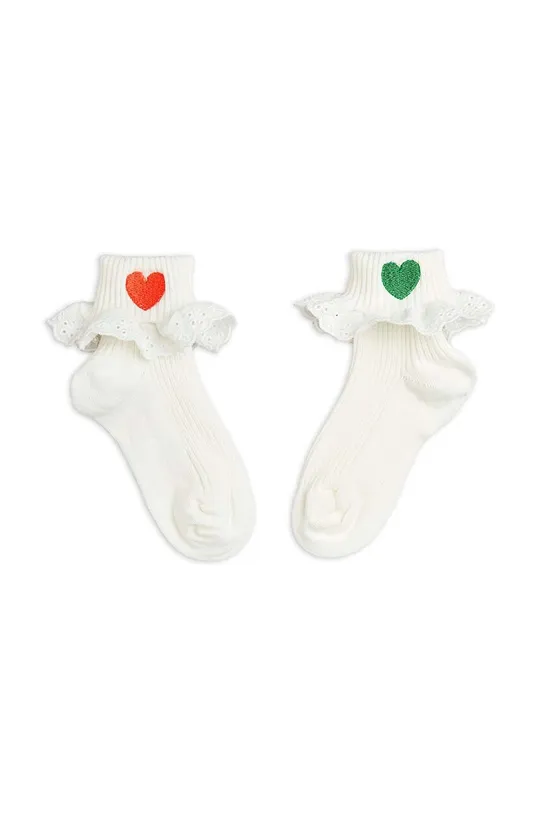 Otroške nogavice Mini Rodini Hearts bela