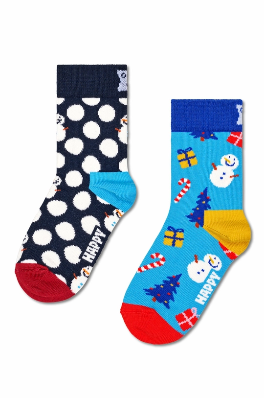 Happy Socks skarpetki dziecięce Kids 2-Pack Big Dot Socks 2-pack skarpetki długie granatowy P001695