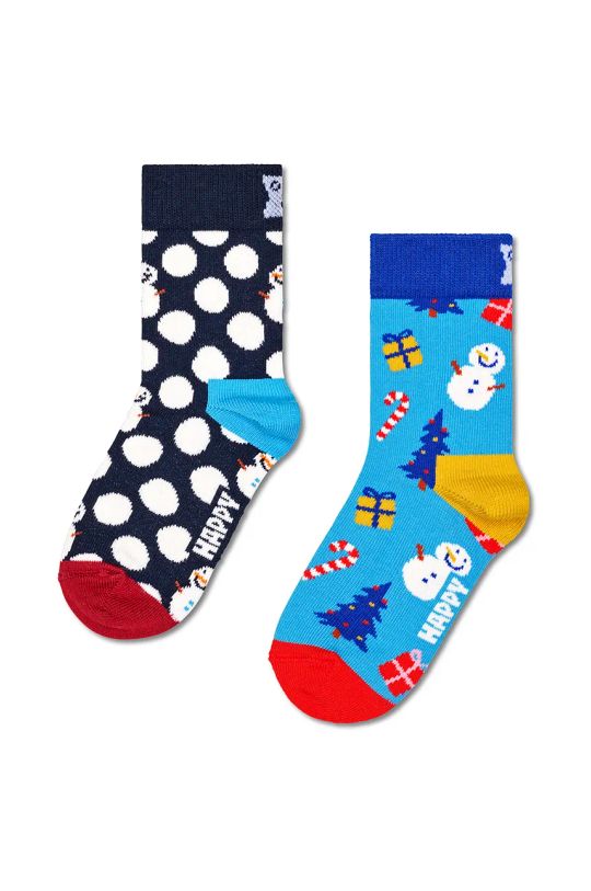 Παιδικές κάλτσες Happy Socks Kids 2-Pack Big Dot Socks 2-pack ψηλές κάλτσες σκούρο μπλε P001695