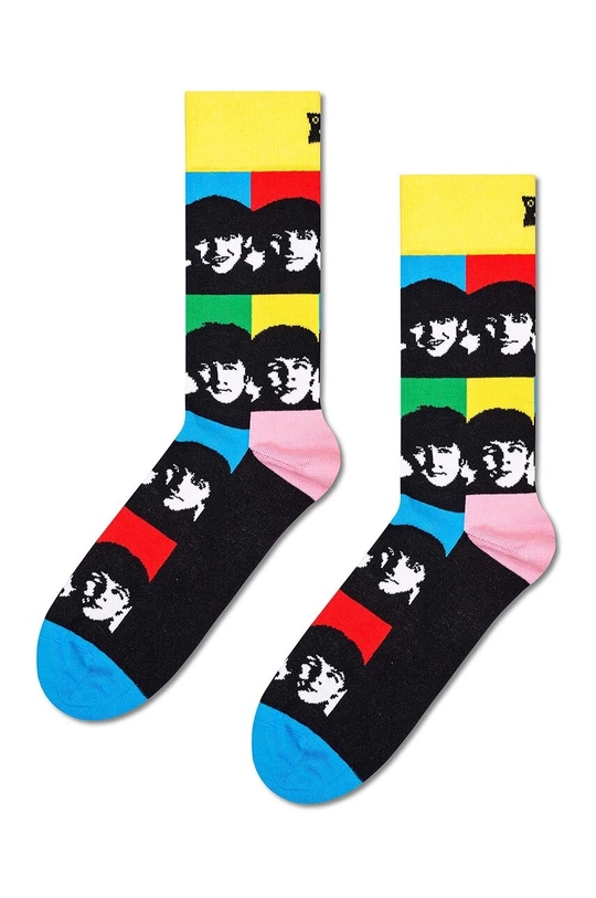 Čarape Happy Socks Beatles All Together Now Sock Planet friendly crna BEA01.0203