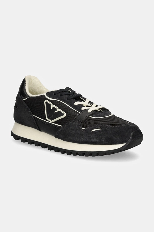 Emporio Armani sneakers pelle scamosciata blu navy XYX040.XOX04