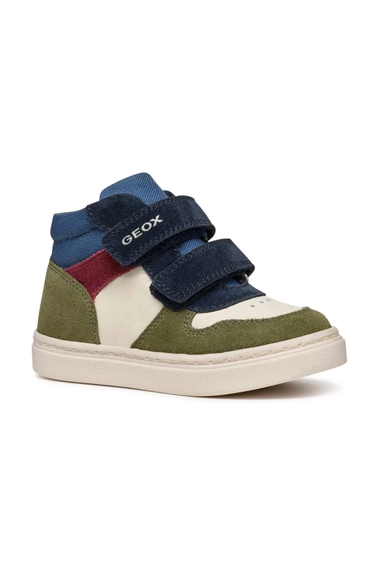 Geox scarpe da ginnastica per bambini in pelle NASHIK pelle fiore verde B465NA.02285.20.23