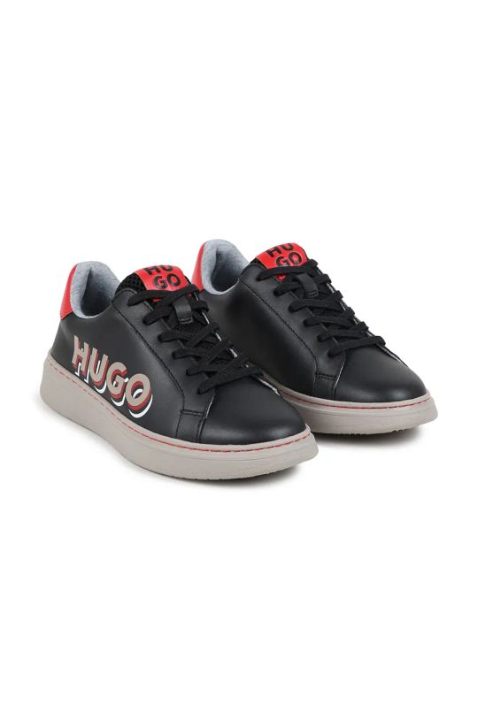 HUGO sneakersy skórzane dziecięce niska czarny G00246.36.40