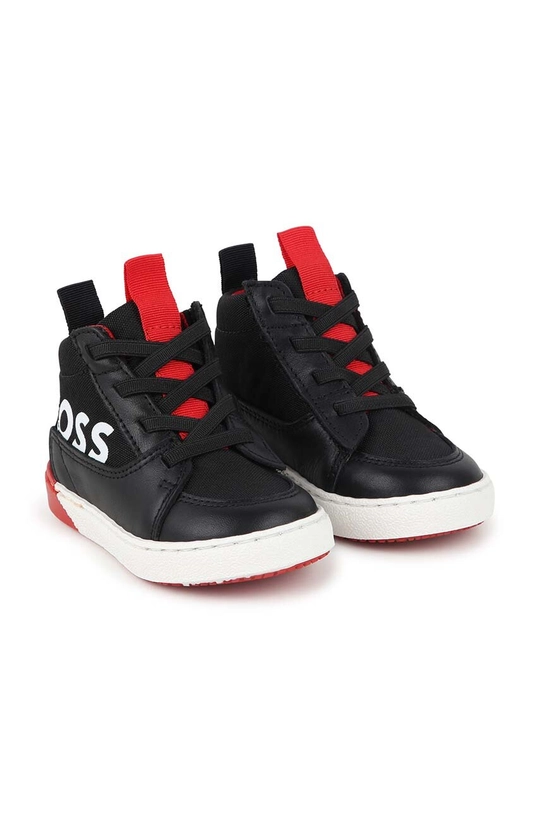 Dětské sneakers boty BOSS přírodní kůže černá J51339.22.30