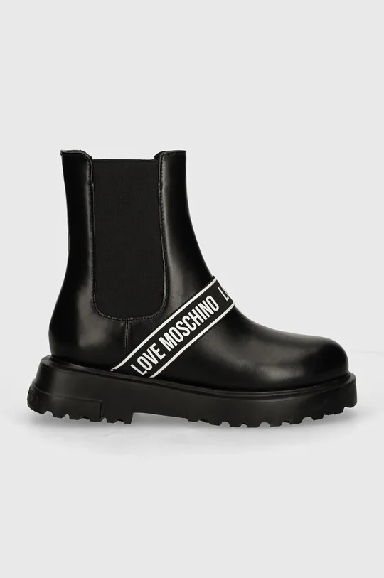 Δερμάτινες μπότες τσέλσι Love Moschino μαύρο