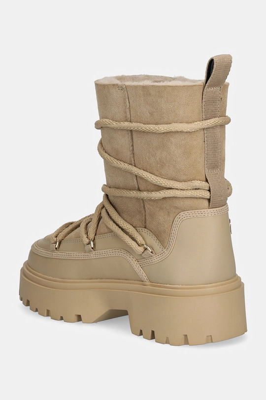 Взуття Зимові чоботи Tommy Hilfiger REAL SHEARLING LACE-UP SNOWBOOT FW0FW08085 бежевий