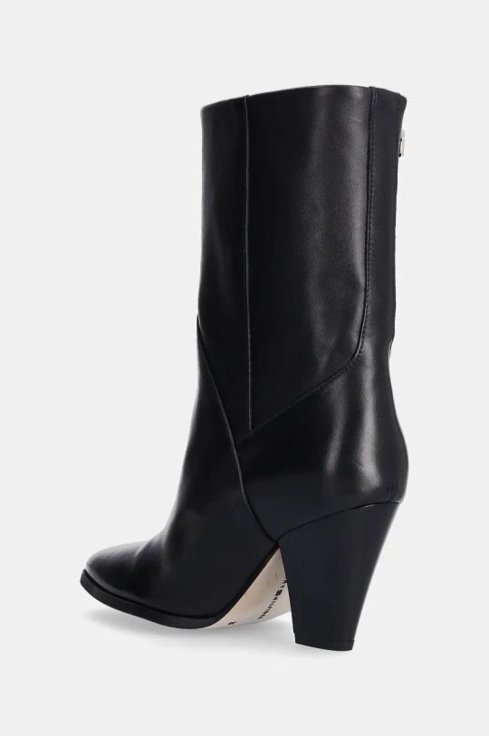 Scarpe Tommy Hilfiger stivaletti alla caviglia in pelle MID COWBOY HEEL LEATHER FW0FW08253 nero