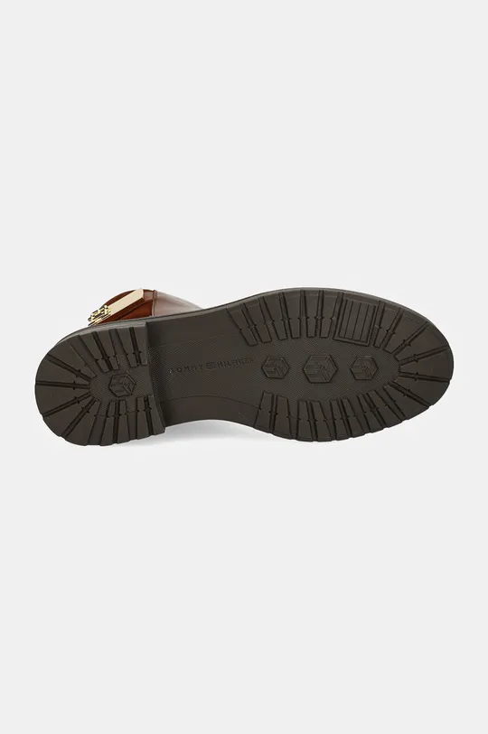 Шкіряні черевики Tommy Hilfiger TH LOGO LEATHER MIX CHELSEA FW0FW08336 коричневий