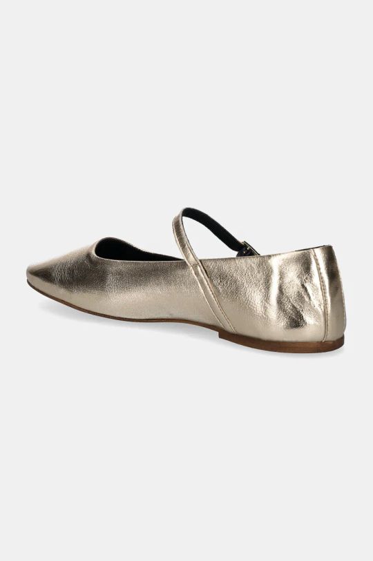 Obuwie Tommy Hilfiger baleriny skórzane PARTY MARYJANE BALLERINA METAL FW0FW08315 złoty