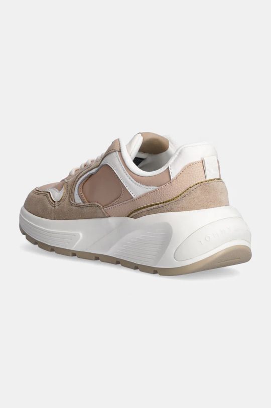 Scarpe Tommy Hilfiger sneakers in pelle CHUNKY FASHION RUNNER FW0FW08129 beige