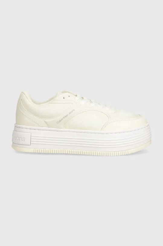 Calvin Klein Jeans sneakersy BOLD PLATF LOW LACE MIX IN MTL beżowy
