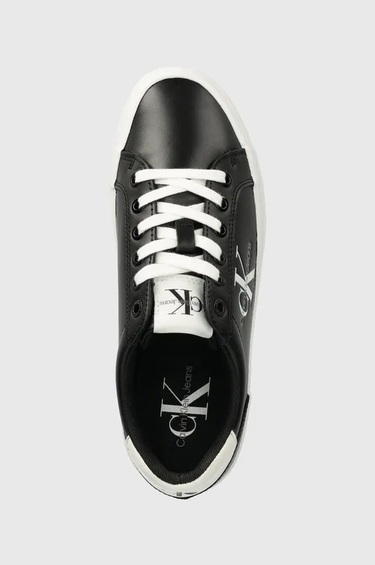 μαύρο Δερμάτινα αθλητικά παπούτσια Calvin Klein Jeans VULC FLATFORM LACEUP LTH