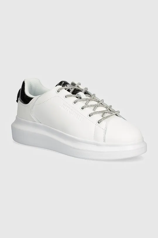 Just Cavalli sneakers finta pelle fiore bianco 77RA3SB1ZPA66003