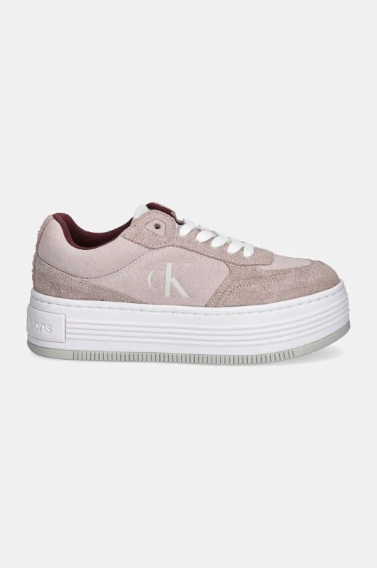 Σουέτ αθλητικά παπούτσια Calvin Klein Jeans BOLD PLATF LACEUP LOW MG SUEDE YW0YW01575 ροζ NC24